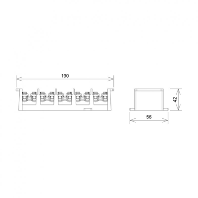 Klemmenblock-Abzweig 5x35/16 mm2