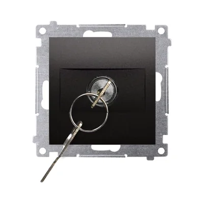 Klíčový spínač spouště, mžikové tlačítko (modul), 3 polohy. "I-0-II" 2 N/O kontakty 5A 230V antracit (kovový)