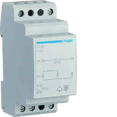 Klingeltransformator Sekundärspannung 8V/0,5A oder 12V/0,33A