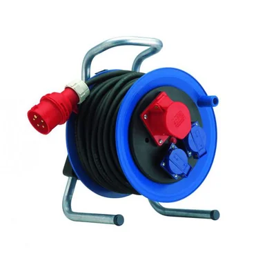 KŁODZKO Rallonge de tambour 2xGS 1xCEE 16A/5P fusible thermique 50m H05RR-F 5x1,5 plastique