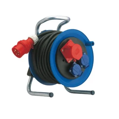 KŁODZKO Trommelverlängerungskabel 2xGS 1xCEE 16A/5P Thermosicherung 30m H05RR-F 5x1,5 Kunststoff