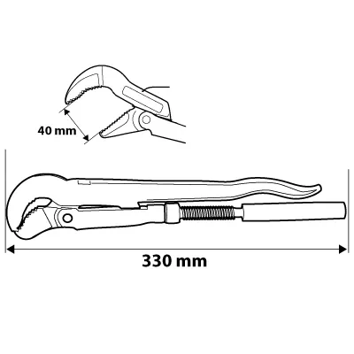 Klucz do rur typ  S , 1 , 330 mm