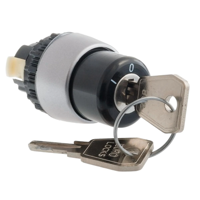 Knob drive with a three-position key, black, non-illuminated