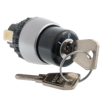 Knob drive with a three-position key, black, non-illuminated