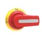 Knob for clutch version, for GMF...030...GMF J200. Screw mounting. 65mm/2.56” lever, unlockable (according to UL508A). Yellow/red. □6mm/0.24”