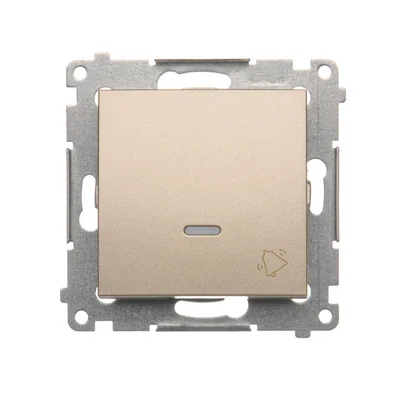 Knopf „Klingel“ mit LED-Hintergrundbeleuchtung (Modul) 10A 230V Gold (metallisch) Schnellanschlüsse
