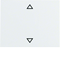 Knopf mit weiß aufgedrucktem „Pfeil“-Symbol
