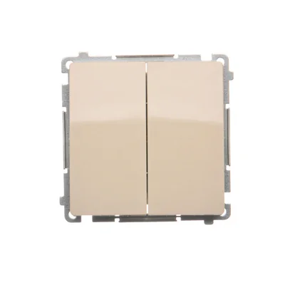 Кнопка двоконтурна, двоконтурна: 2 входи, 2 виходи (модуль) 230В, бежевий