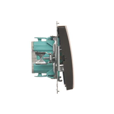 Кнопка "Light" з блакитним світлодіодним підсвічуванням 10AX 24V гвинтові клеми шоколад матовий металізований