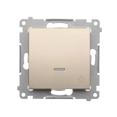 Кнопка "Light" з LED підсвічуванням (модуль) 10A 230V золото (металік) швидкі роз'єми