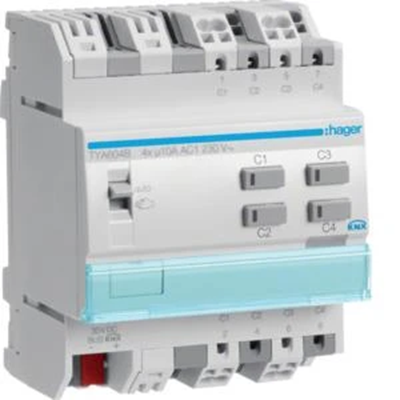 KNX 4-cestný 10A 4-modulový binární výstup