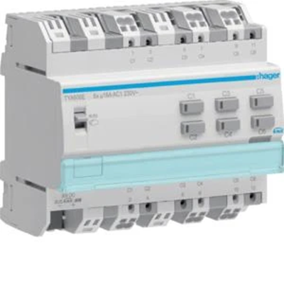 KNX Binary output 6-fold 16A capacitive load 4-module