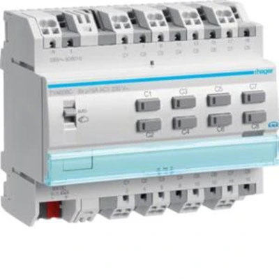 KNX Binary output 8-fold 16A 6-module