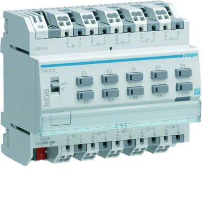 KNX easy Binární vstup 10násobný 230V AC