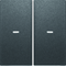 KNX easy B.Kwadrat/B.3/B.7 Rocker with lens for 2-gang push-button module, matt anthracite, lacquered