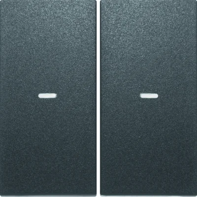 KNX easy B.Kwadrat/B.3/B.7 Rocker with lens for 2-gang push-button module, matt anthracite, lacquered