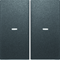 KNX easy B.Kwadrat/B.3/B.7 Rocker with lens for 2-gang push-button module, matt anthracite, lacquered