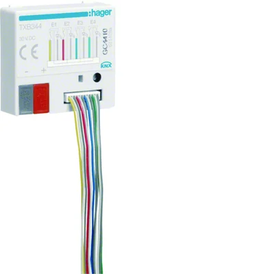 KNX easy Ingresso pulsante con uscita di controllo LED, 4 ingressi + 4 uscite
