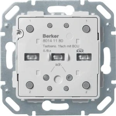 KNX e/s B.x 1-gang button module with bus port