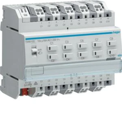 KNX e/s Commutation / contrôleur de volet roulant, charge capacitif 16 A, 10/5 fois