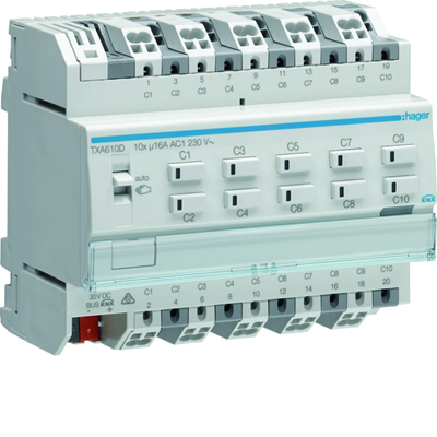 KNX e/s Controlador de conmutación/persianas, carga capacitivo 16 A, 10/5 veces