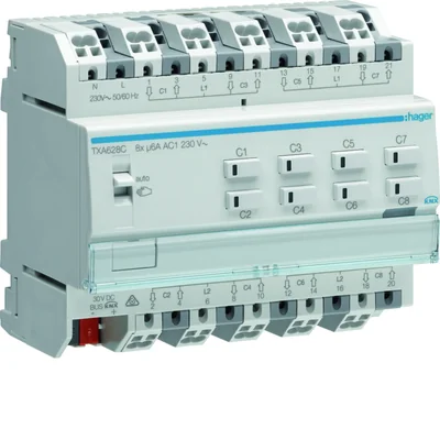 KNX e/s Controlador de persianas/persianas enrollables, 8 elementos, 230 V CA