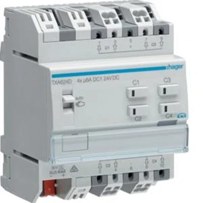 KNX e/s Controlador de persianas/persianas enrollables, cuádruple, 24 V DC