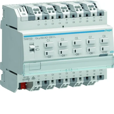 KNX e/s Switching / shutter controller, load capacitive 16 A, 10-/5-fold