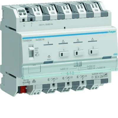 KNX e/s Universal 3-Kanal Dimmer, 3fach