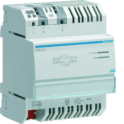 KNX RF Alimentation KNX 1 x 30V DC, 640mA