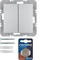 KNX RF QUICKLINK B.7 Bouton-poussoir, 2 postes, plat, aluminium mat