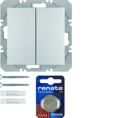 KNX RF QUICKLINK B.7 Przycisk 2-krotny płaski aluminium matowy