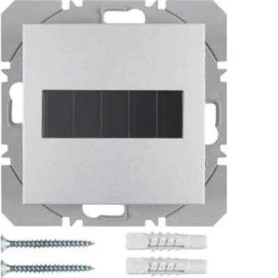 KNX RF QUICKLINK B.KWADRAT/B.3/B.7 Bouton-poussoir plat, 1 voie, avec pile solaire, aluminium mat