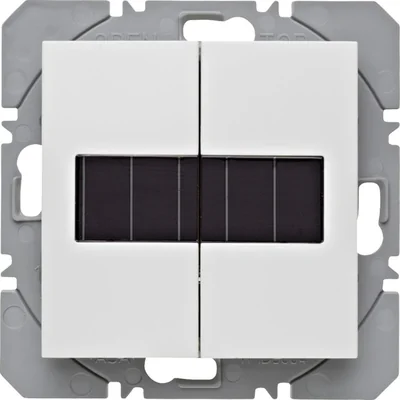 KNX RF QUICKLINK B.KWADRAT/B.3/B.7 Bouton-poussoir plat, 2x, avec pile solaire, blanc brillant