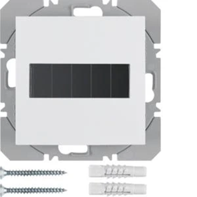 KNX RF QUICKLINK B.KWADRAT/B.3/B.7 Flat push-button, 1-gang, with solar battery, glossy white