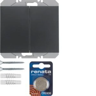 KNX RF QUICKLINK K.1 Bouton radio 2 postes plat anthracite mat