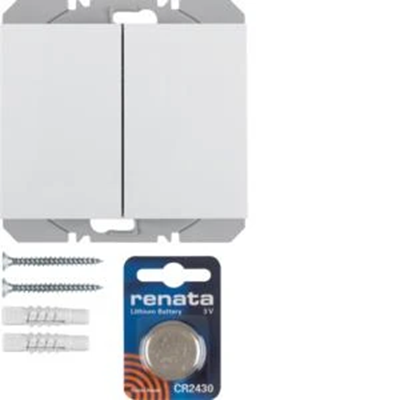 KNX RF QUICKLINK K.1 Bouton radio, 2 postes plat, blanc brillant