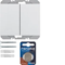 KNX RF QUICKLINK K.1 Bouton radio, 2 postes plat, blanc brillant