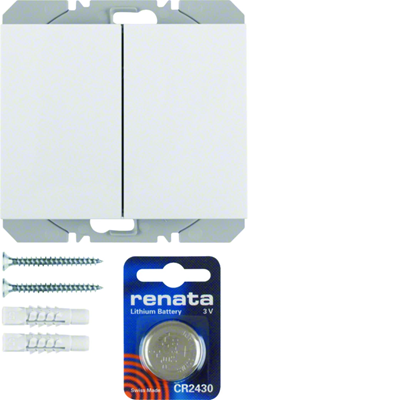 KNX RF QUICKLINK K.1 Przycisk radiowy 2-krotny płaski biały połysk