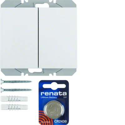 KNX RF QUICKLINK K.1 Pulsador de radio doble plano blanco brillante