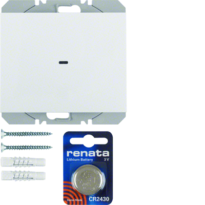 KNX RF QUICKLINK K.1 Radio button, 1-gang, flat, white gloss