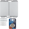 KNX RF QUICKLINK K.5 Pulsador de radio doble plano aluminio pintado