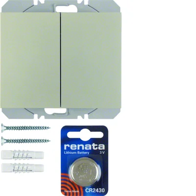 KNX RF QUICKLINK K.5 Pulsador de radio doble plano de acero pintado