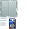 KNX RF QUICKLINK Q.1/Q.3 Funktaster, 2fach flach Aluminium