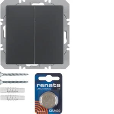 KNX RF QUICKLINK Q.1/Q.3 Radio button 2-gang flat anthracite