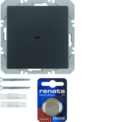 KNX RF QUICKLINK Q.1/Q.3 Радіокнопка 1-канальна плоска антрацитова