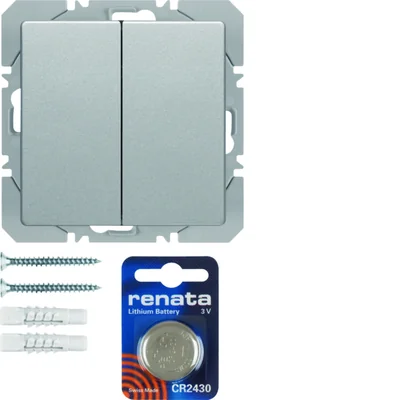 KNX RF QUICKLINK Q.1/Q.3 Радіокнопка, 2-канальна плоска алюмінієва