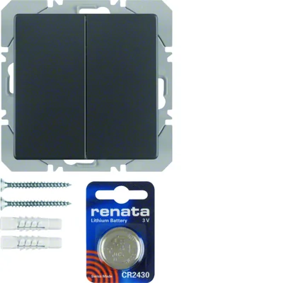 KNX RF QUICKLINK Q.1/Q.3 Радіокнопка 2-канальна плоска антрацитова
