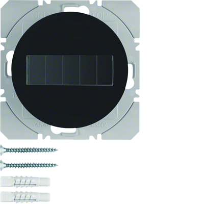 KNX RF QUICKLINK R.1/R.3 Funktaster, 1fach, flach, mit Solarbatterie, schwarz glänzend
