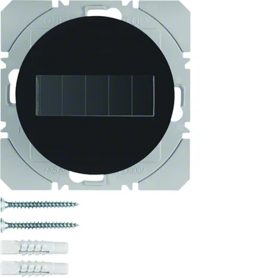 KNX RF QUICKLINK R.1/R.3 Funktaster, 1fach, flach, mit Solarbatterie, schwarz glänzend